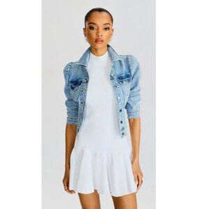 Retrofête Ada Denim Jacket In Light Blue Wash S